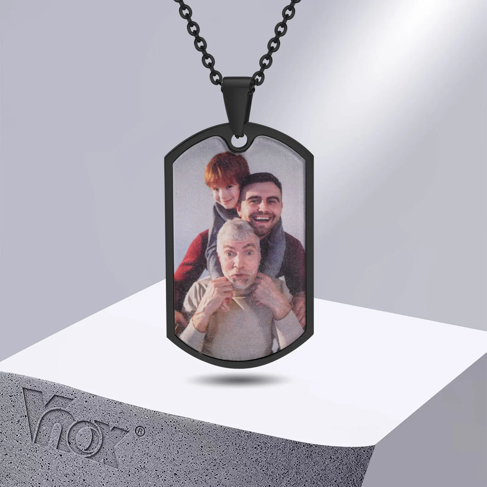 Top Trends: Vnox Free Custom Photos Words Dog Tag Necklaces For Men Women, Stainless Steel Personalize Meaningful Collar Keepsake Gifts Shoppable Styles