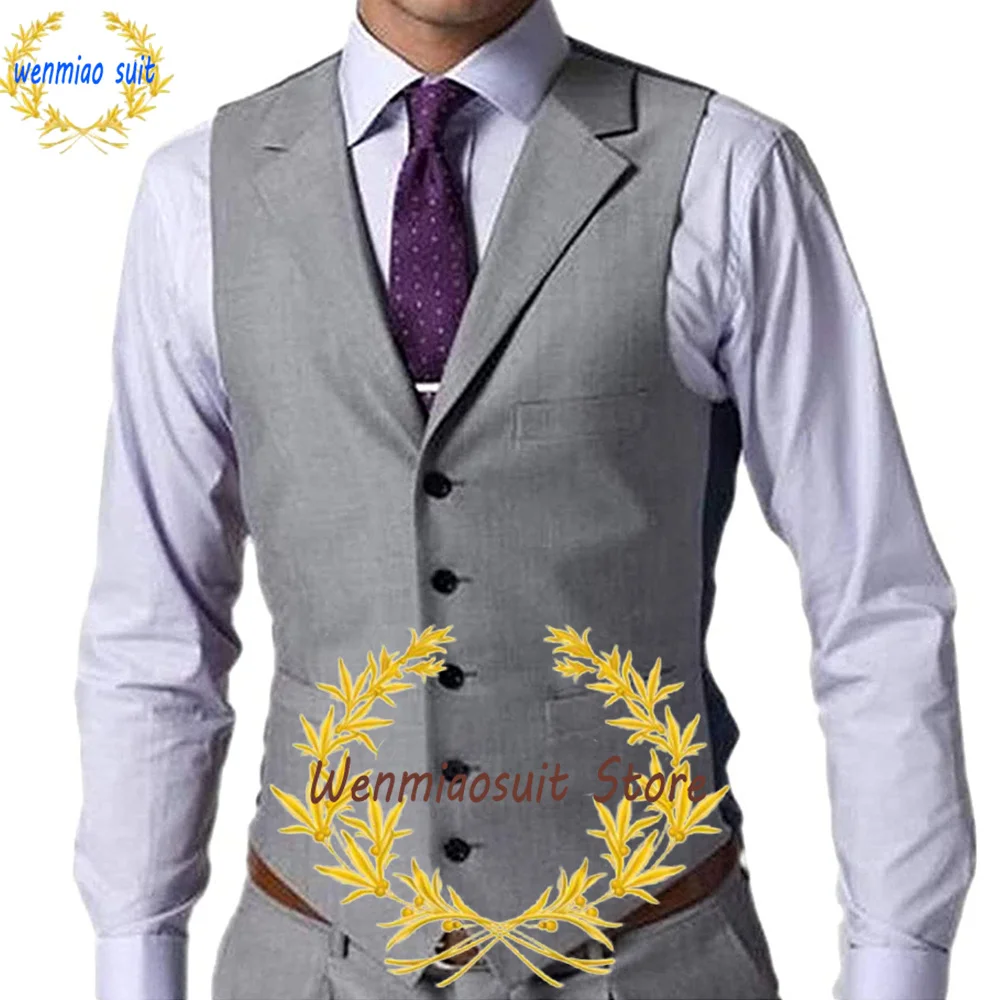 Top Trends: Men's Formal Party Suit Vest, Male Waistcoat, Wedding Vests, Lapel Business Tank Top, Grey, Black, Green, Khaki Shoppable Styles