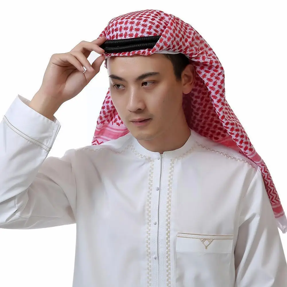 Top Trends: Islamic Foulard Print Scarf Men Arab Headwear Hijab Scarf Turban Arabic Headcover For Women Muslim Clothing Prayer Turbante Shoppable Styles