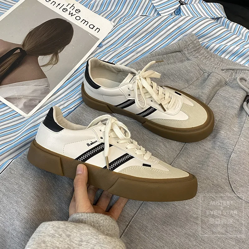 Top Trends: Luxury 2024 New Retro Shoes For Women Sneakers Fashion Classic Low Cut Lace-up Plus Size 35-44 All-match Designer Sneakers Women Shoppable Styles - Image 3