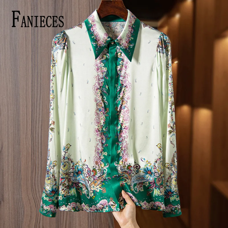 Top Trends: FANIECES S-4XL Fashion Baroque Women Shirt Long Sleeve Vintage Blouse Spring Autumn Luxury Tops Camisas Y Blusas قمصان وبلوزات Shoppable Styles