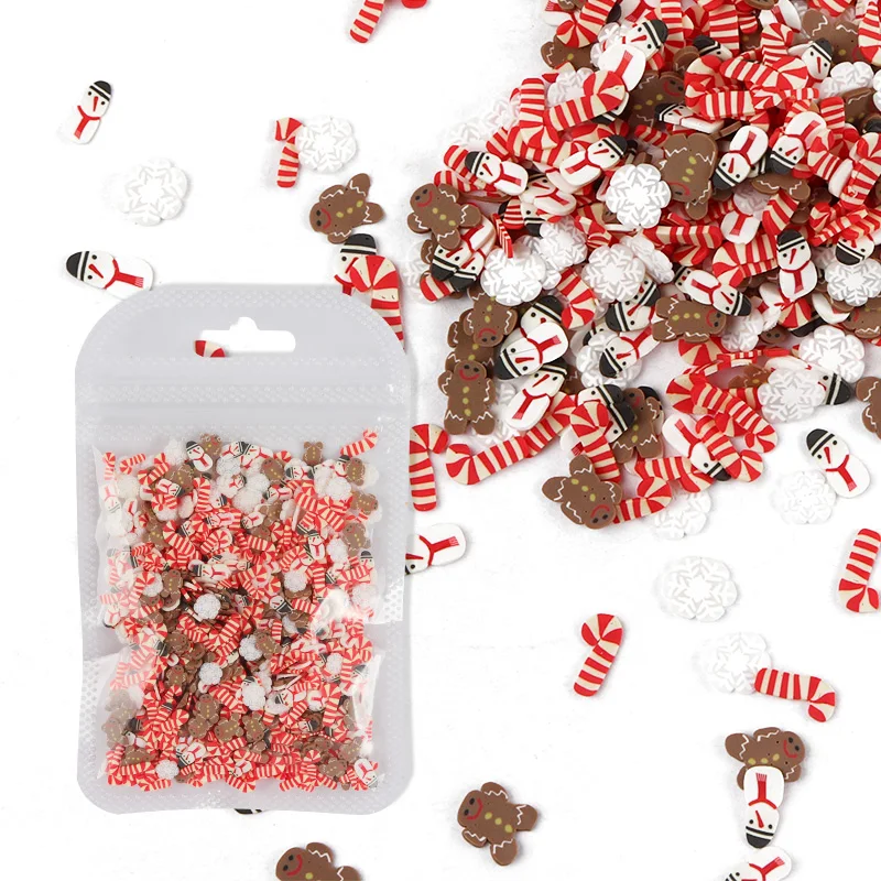 Top Trends: Christmas Nail Art Accessories Polymer Clay Slices Slime Flake Cute Gingerbread Man Santa Claus Elk Snowflakes Xmas Nails Design Shoppable Styles