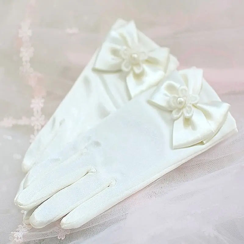 Top Trends: Girl's Bowknot Gloves Charming Party Wear Mittens Ceremony Communion Dress Accessories Kids Children Opera Evening Party Gloves Shoppable Styles - Image 4