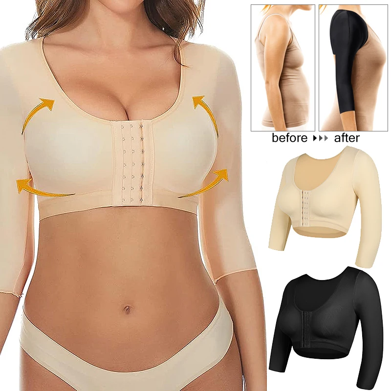 Top Trends: Arm Shaper For Women Post Surgery Arm Lipo Compression Sleeves Front Closure Shapewear Bra Posture Corrector Shoppable Styles