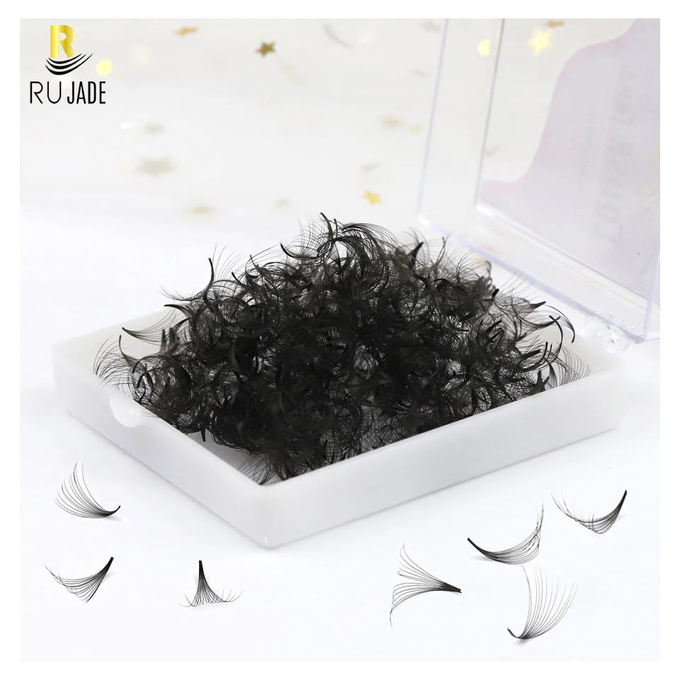 Top Trends: RUJADE 300 / 500 / 1000 Fans Narrow Sharp Stem Premade Volume Fans Loose Slim Thin Pointy Base Cluster Russia Volume Lash Extensions Shoppable Styles