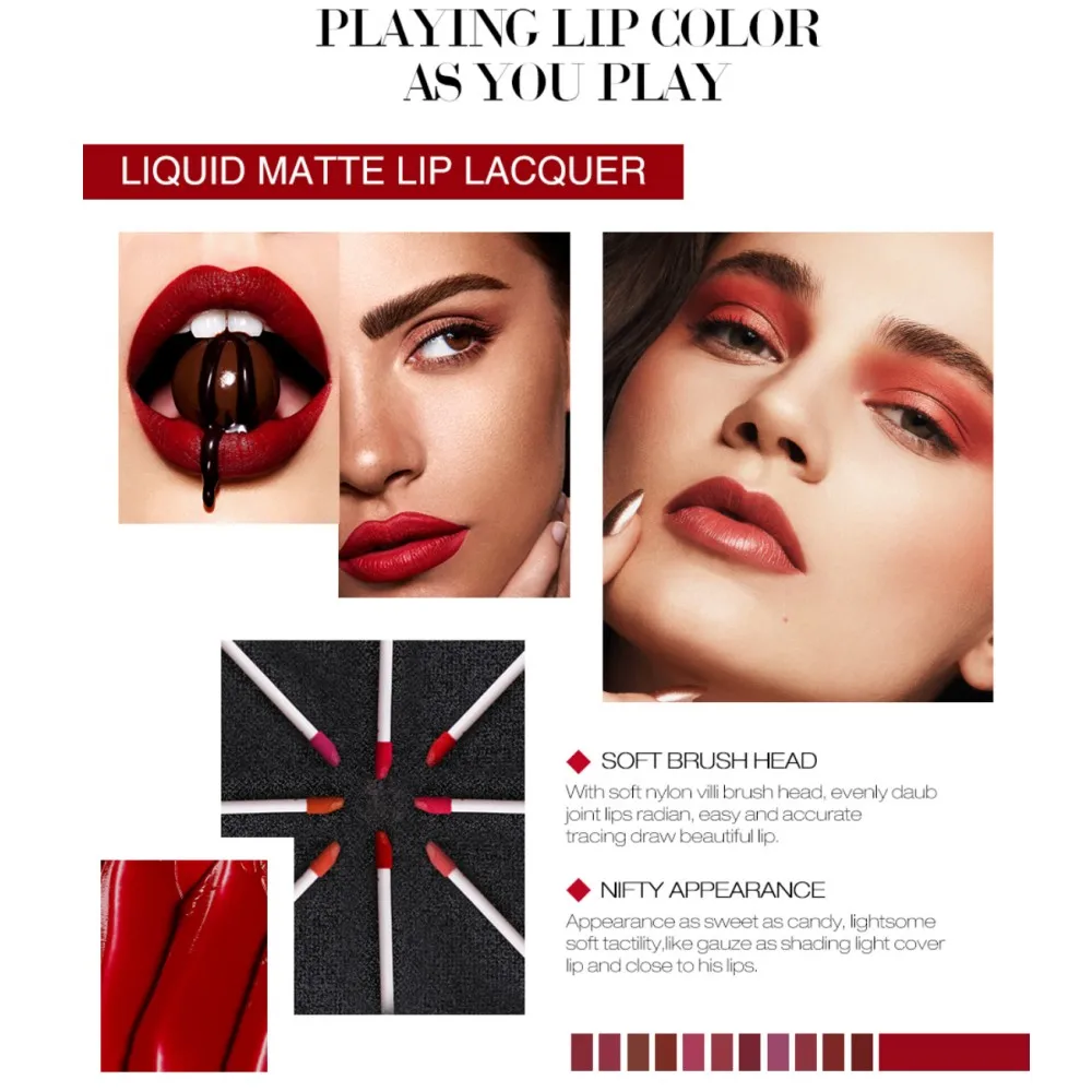 Top Trends: O.TWO.O 12 Colors High Quality Velvet Matte Lipstick Long Lasting Lips Makeup Waterproof Easy To Wear Matte Liquid Lip Gloss Shoppable Styles - Image 2