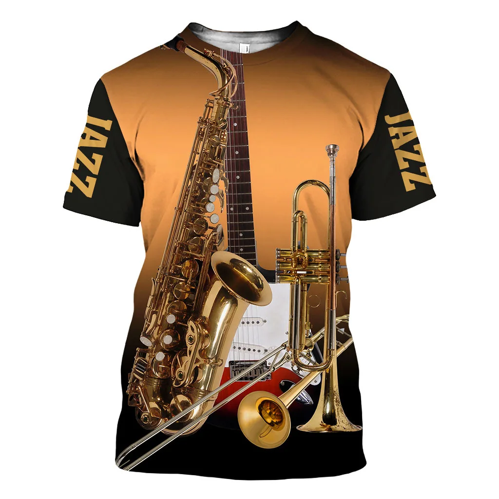 Top Trends: Summer Trend For Men Instrument Saxophone Graphic T-shirt Harajuku Piano Music Short Sleeve Hip Hop O Neck Vintage Casual Shirt Shoppable Styles - Image 5