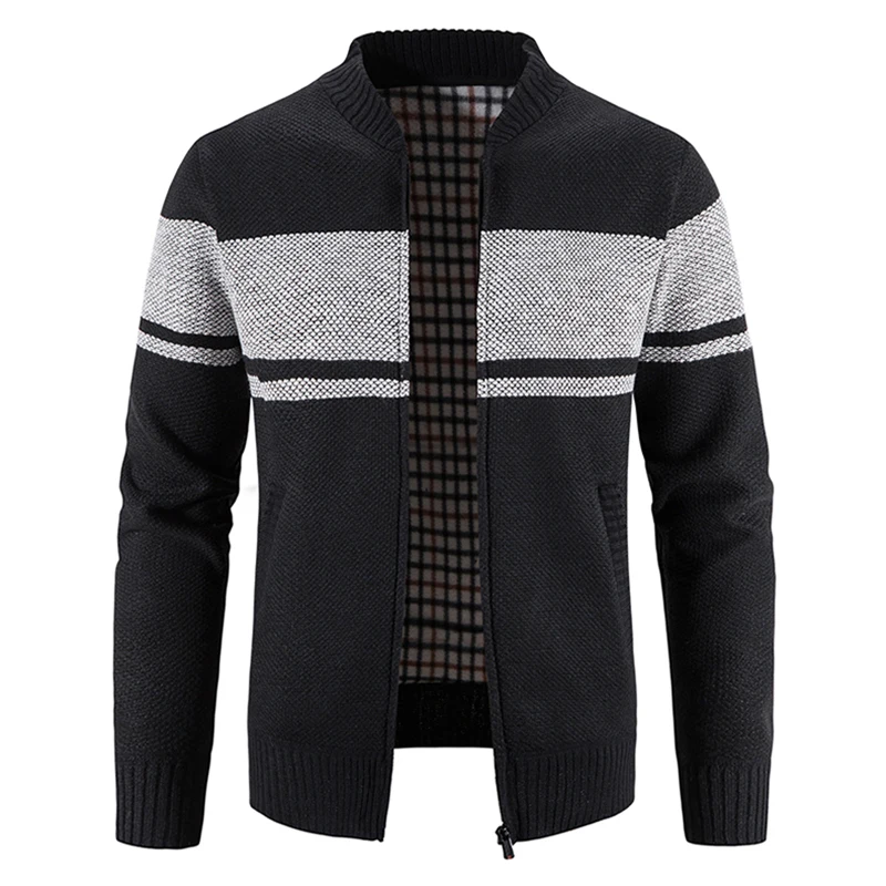 Top Trends: 2023 Autumn Men's Cardigan Fashion Slim Knitted Sweatercoats Casual Patchwork Sweaters Cardigan Men Zipper Knitting Jacket Coat Shoppable Styles