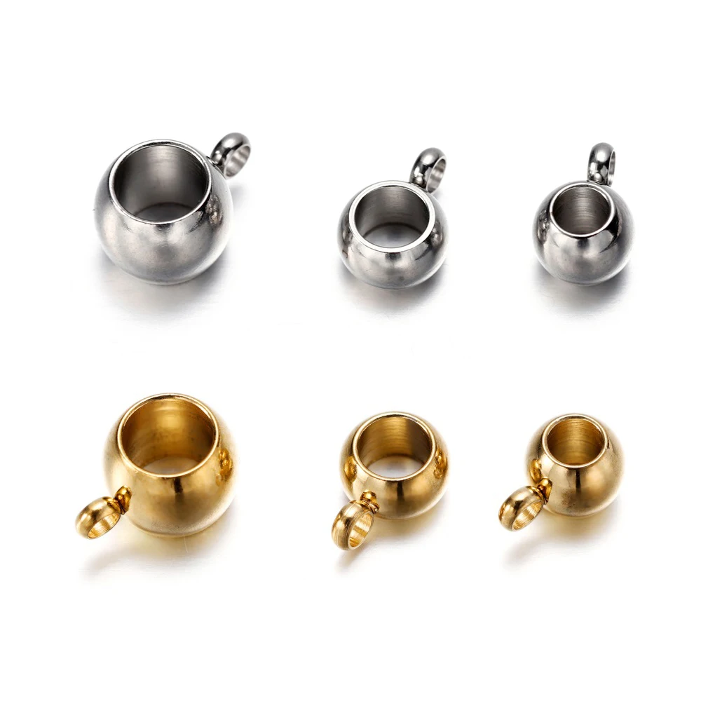 Top Trends: 20pcs Stainless Steel Hole 3 4 5mm Gold Silver Charm Pendant Connectors 2 Holes Beads For Diy Bracelet Necklace Jewelry Making Shoppable Styles