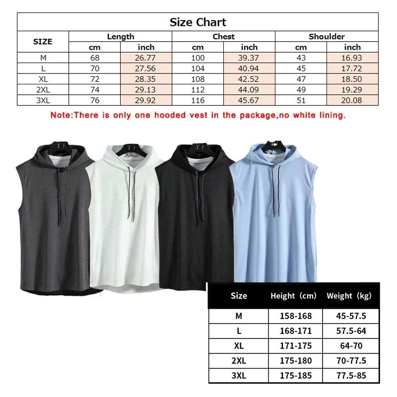 Top Trends: Summer Men's Sleeveless Vest Casual T-shirt Hoodie Fitness Muscle Hooded Vest T-shirt Polyester Breathable Hip-hop Pullover Shoppable Styles - Image 6