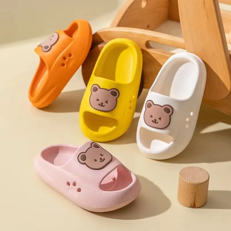 Top Trends: Children's Slippers Cartoon Bear Girl Summer Non-slip Casual Soft Slippers Breathable Home Bathroom Slipper Shoes For Boys Girls Shoppable Styles