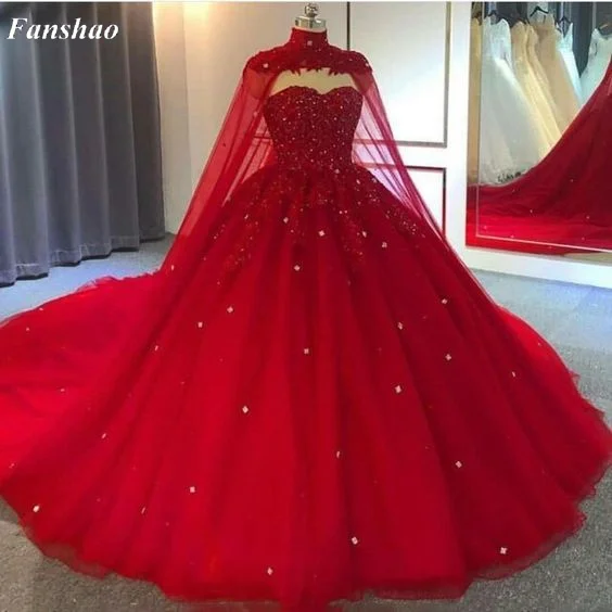 Top Trends: Fanshao Wd730 Sweetheart Quinceanera Dress With Cape For 15 Years Fashion Lace Beads Court Train Princess Birthday Party Gown Shoppable Styles - Image 5