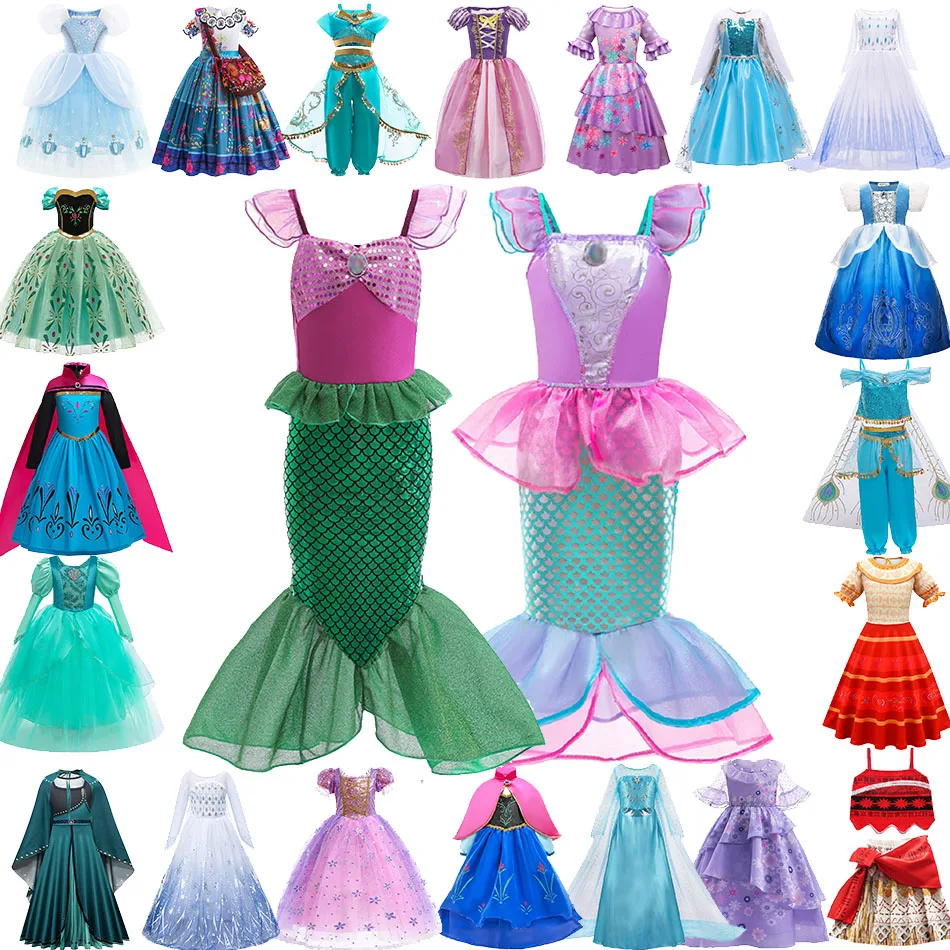 Top Trends: Kids Encanto Mirabel Isabela Dolores Costume Girls Elsa Bella Rapunzel Mermaid Carnival Cosplay Dress Children Princess Clothes Shoppable Styles