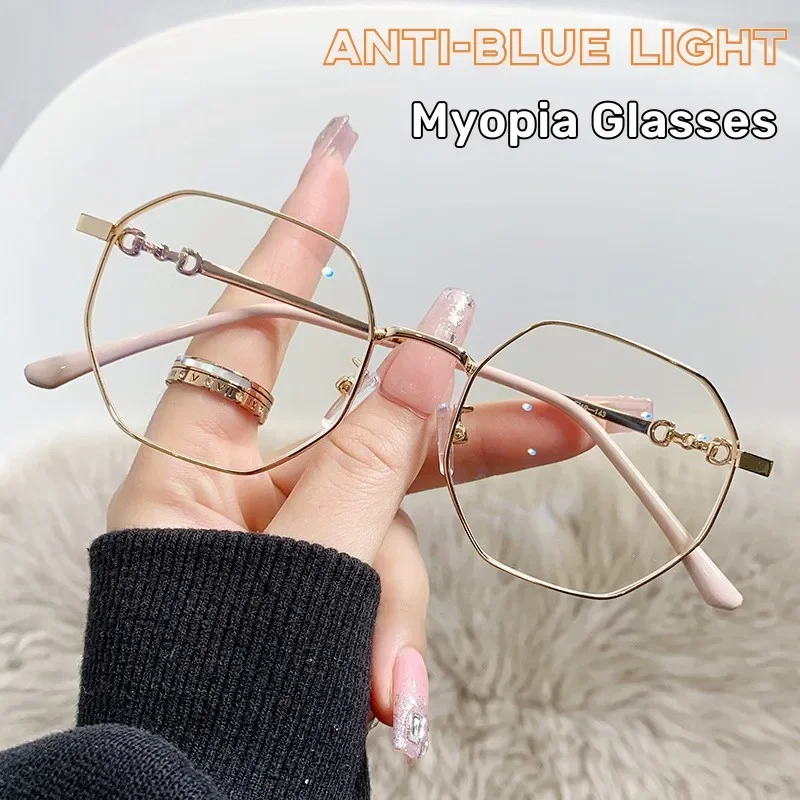 Top Trends: Vintage Short-sighted Eyeglasses Irregular Frame Blue Light Blocking Myopia Glasses Unisex Prescription Eyewear With Diopters Shoppable Styles