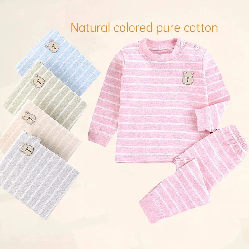 Top Trends: Cotton Children Sets Kids Clothes Boys Girls Children&#039;s Clothing Cartoon Autumn Winter Tops Pants Sleepwear Underwear Baby Shoppable Styles