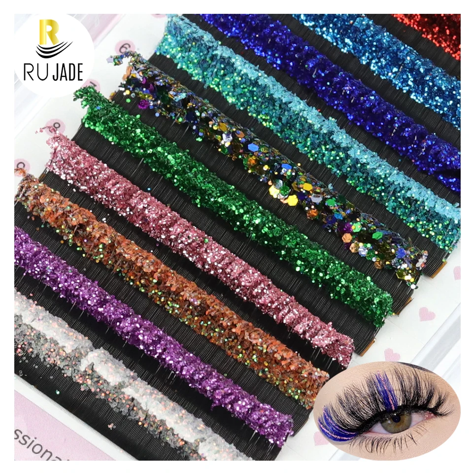 Top Trends: NEW Mix Colors Glitter Eyelashes Extension Shiny Colorful False Individual Lashes Faux Russian Volume Lashes For Makeup Supplies Shoppable Styles