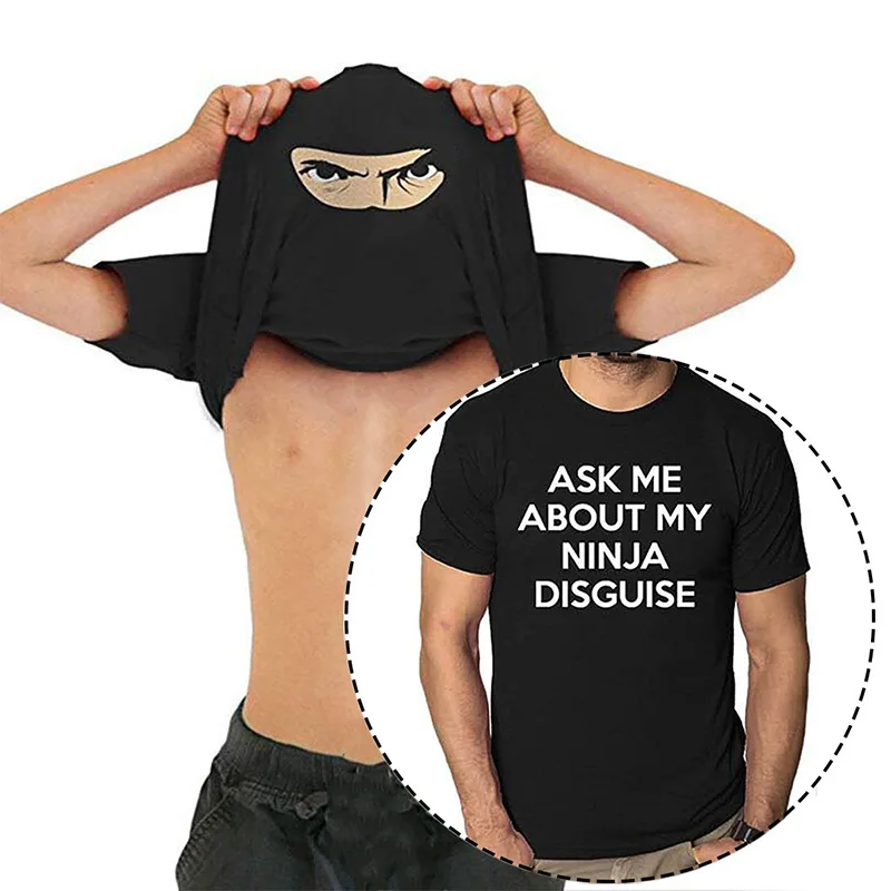 Top Trends: ASK ME ABOUT MY NINJA DISGUISE Round Neck Men's Short Sleeve Creative Spoof T-shirt Shoppable Styles