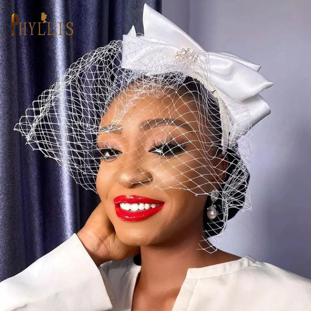 Top Trends: JM07 Elegant Ladies Mariage Mesh Fascinator Bride Hats With Bow Wedding Birdcage-Veil Bridal Headband Evening Prom Party Veil Shoppable Styles