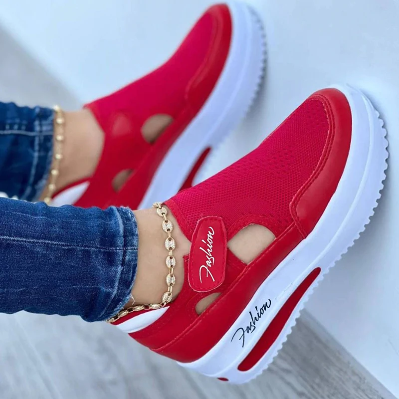 Top Trends: Red Sneakers Women Shoes Woman Tennis Shoes Canvas Shoe Female Casual Shoes Ladies Sport Shoes Platform Sneaker Hollow Out Shoes Shoppable Styles