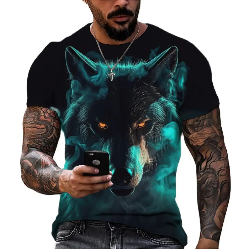 Top Trends: Tiger Fighting Animal Beast Fierce Lion / leopard Print 3D T-shirt Men's Short Sleeve Tops Oversized Tees Shirt Men Design Clothes Shoppable Styles - Image 5