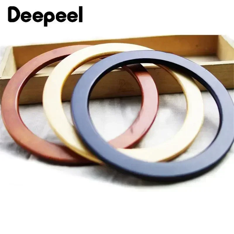 Top Trends: 2Pcs Deepeel 14cm Round Bags Wood Handles Purse Frame Handbag Wooden Handle DIY Handmade Replacement Sewing Frames Accessories Shoppable Styles