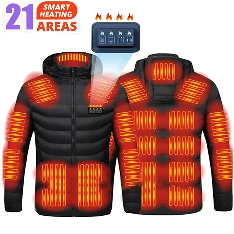 Top Trends: 2023 NWE Men Winter Warm USB Heating Jackets Smart Thermostat Pure Color Hooded Heated Clothing Waterproof Warm Jackets Shoppable Styles