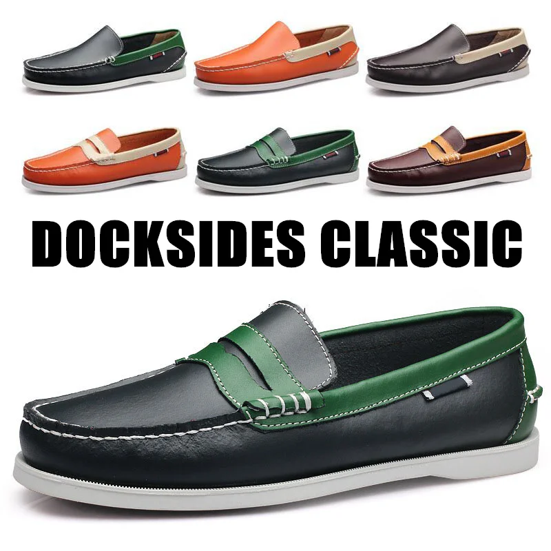 Top Trends: Mens Chaussure Nautique Homme Femme Docksides De Genuine Leather Brand Casual Boat Shoes Loafers Flats For Men Women X107 Shoppable Styles