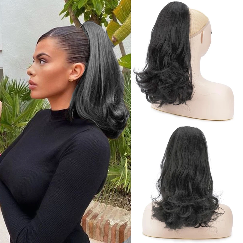 Top Trends: HAIRSTAR Synthetic Tail Warping 18" Kinky Curly With Two Plastic Comb Drawstring Ponytail Hair Extension Natural Black Shoppable Styles