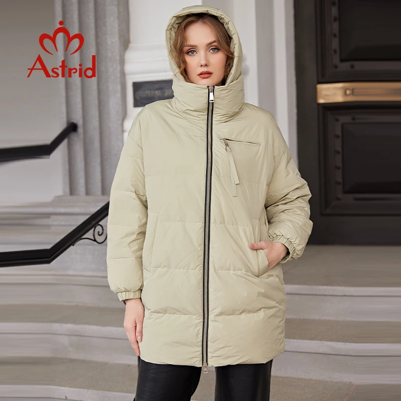 Top Trends: Astrid New Winter Clothes Women Loose Mid-Long Fashion Down Jacket Women's Parka Plus Size Hooded Simple Casual Quality Jackets Shoppable Styles - Image 2