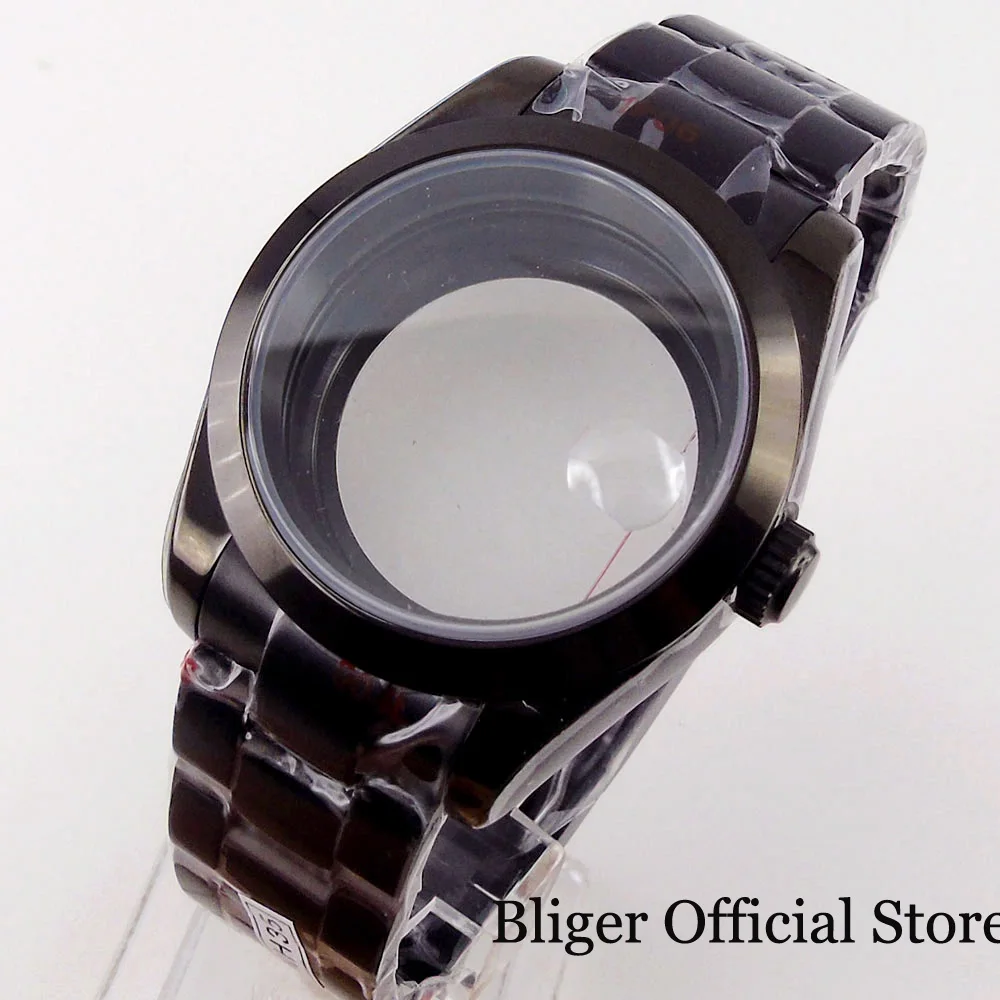 Top Trends: 36mm 39mm Black PVD Watch Case For NH34 NH35 NH36 NH38 NH70 NH72 ETA2824 PT5000 MIYOTA 8215 821A 8205 MINGZHU DG Glass Back Shoppable Styles