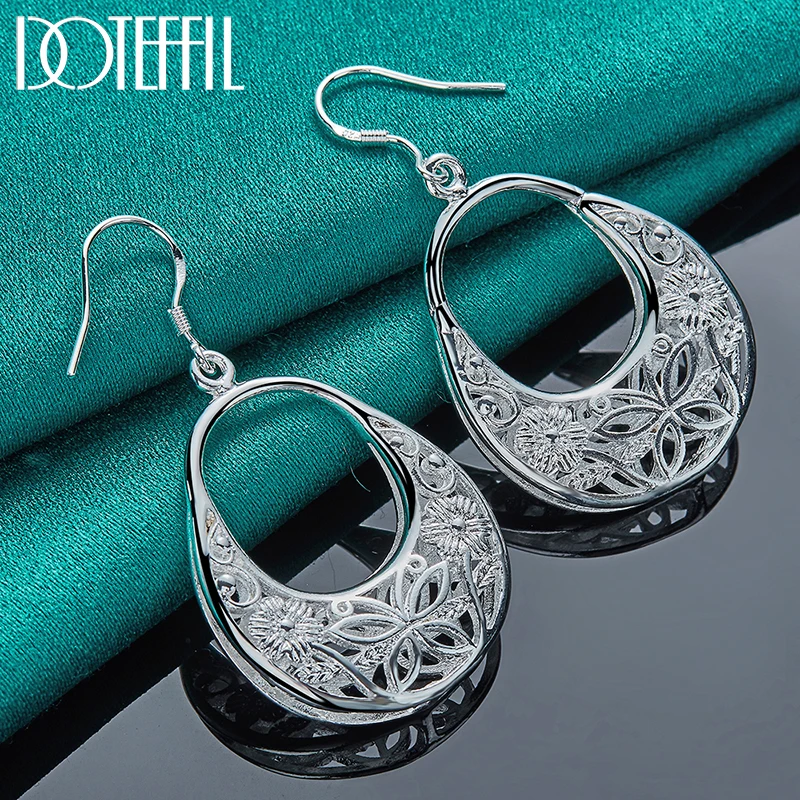 Top Trends: DOTEFFIL 925 Sterling Silver Charm Butterfly Hollow Drop Earrings For Women Lady Wedding Engagement Party Fashion Jewelry Shoppable Styles - Image 5