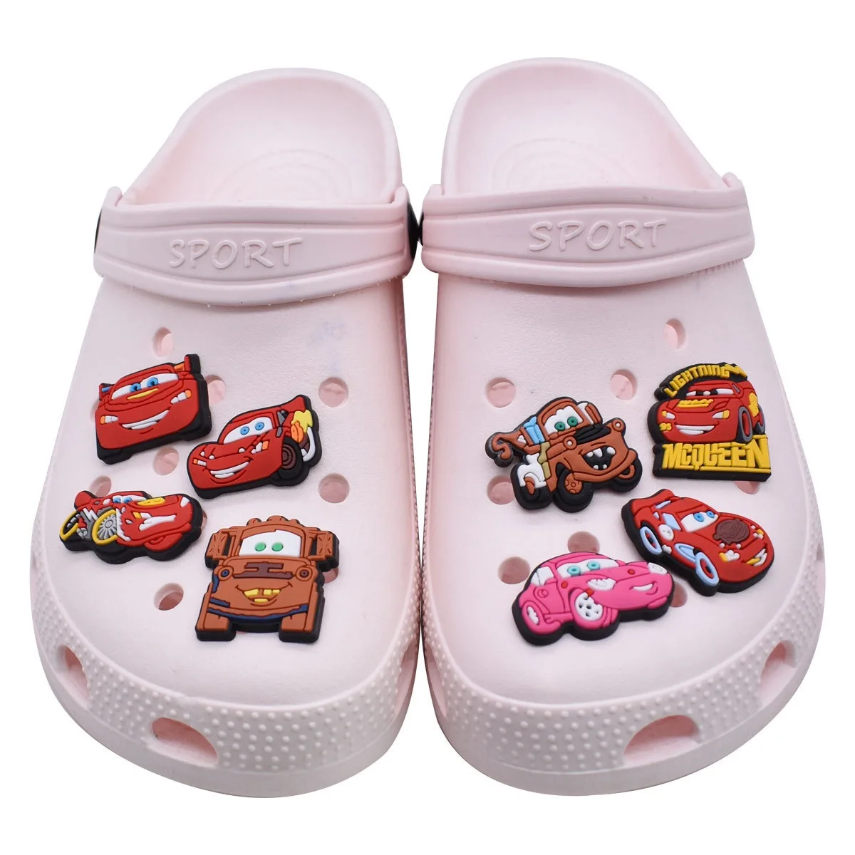 Top Trends: 1pc Original Animation Movie Cars PVC Shoe Charms Lightning McQueen Shoe Accessories Decorations Clog Sandal Buckle Kids Gifts Shoppable Styles - Image 3