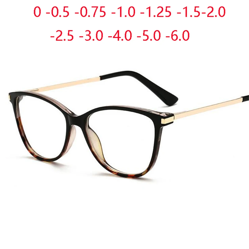 Top Trends: Anti Blue Light Cat Eye Myopia Glasses Women Brand Designer Spring Leg Prescription Spectacles Frame Diopter 0 -0.5 -0.75 To -6 Shoppable Styles