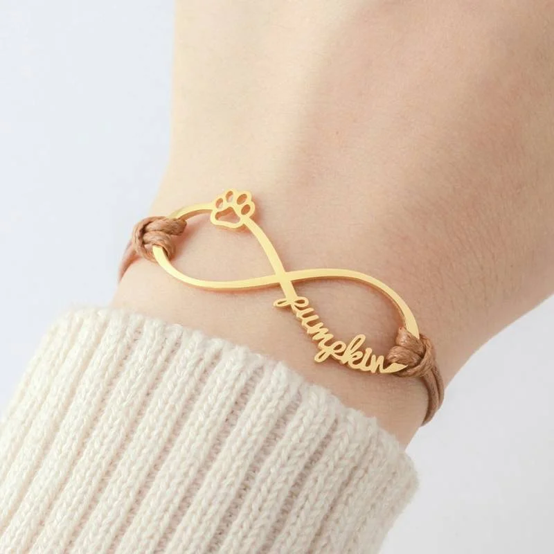 Top Trends: Custom Name Bracelets For Women Personalised Rope Adjustable Stainless Steel Infinity Symbol Couple Jewelry Friendship Bracelets Shoppable Styles