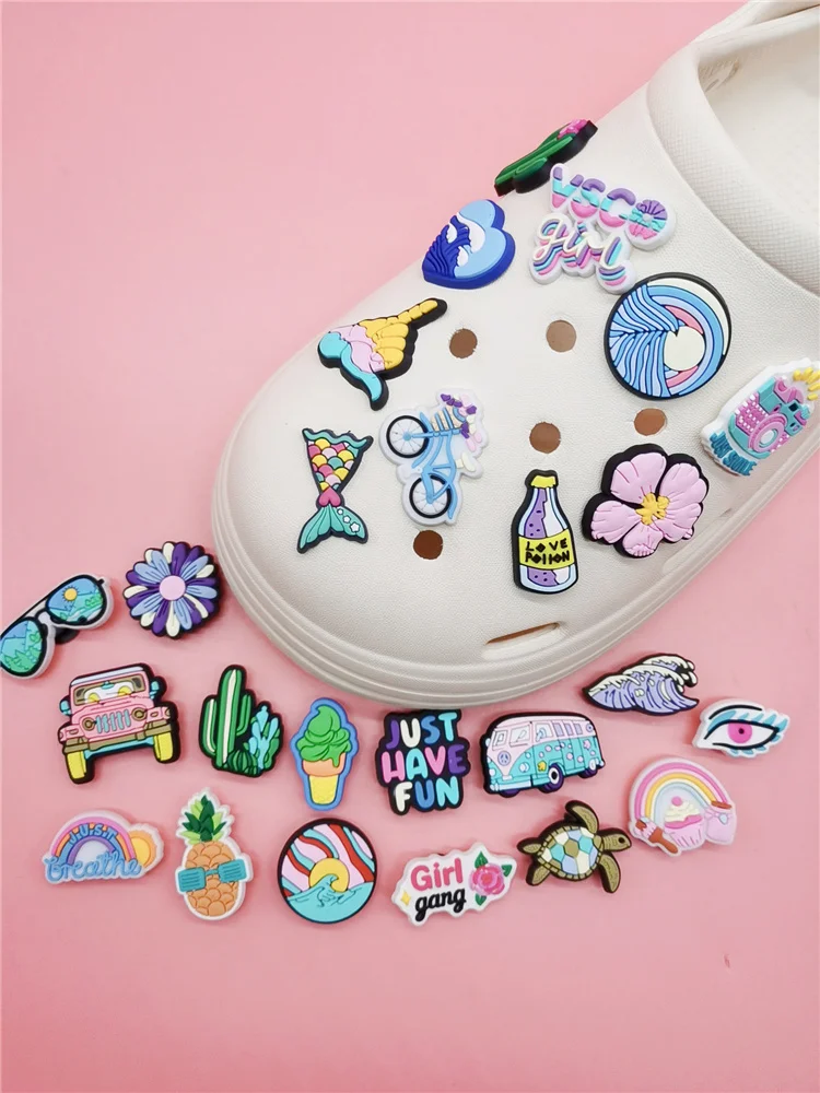 Top Trends: Kawaii Summer Series Shoe Charms Funny Clog Shoes Accessories Diy Combination Buckle Decorations For Croc Pins Adult Kids Decor Shoppable Styles