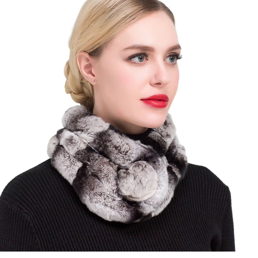 Top Trends: ZDFURS *Women&#039;s Real Fur Scarf High Quality Luxury Big Rex Rabbit Fur Scarves Thick Warm Winter Fashion Brand New Arrival Shoppable Styles