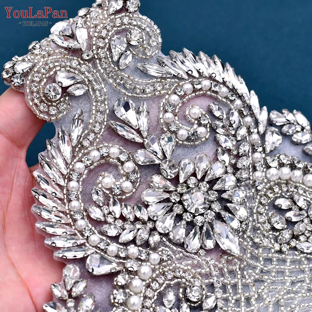 Top Trends: YouLaPan SP53 Shoulder Patches For Wedding Dress Rhinestone Epaulet Woman Clothing Accessories Handmade Beaded Patches Jewelry Shoppable Styles