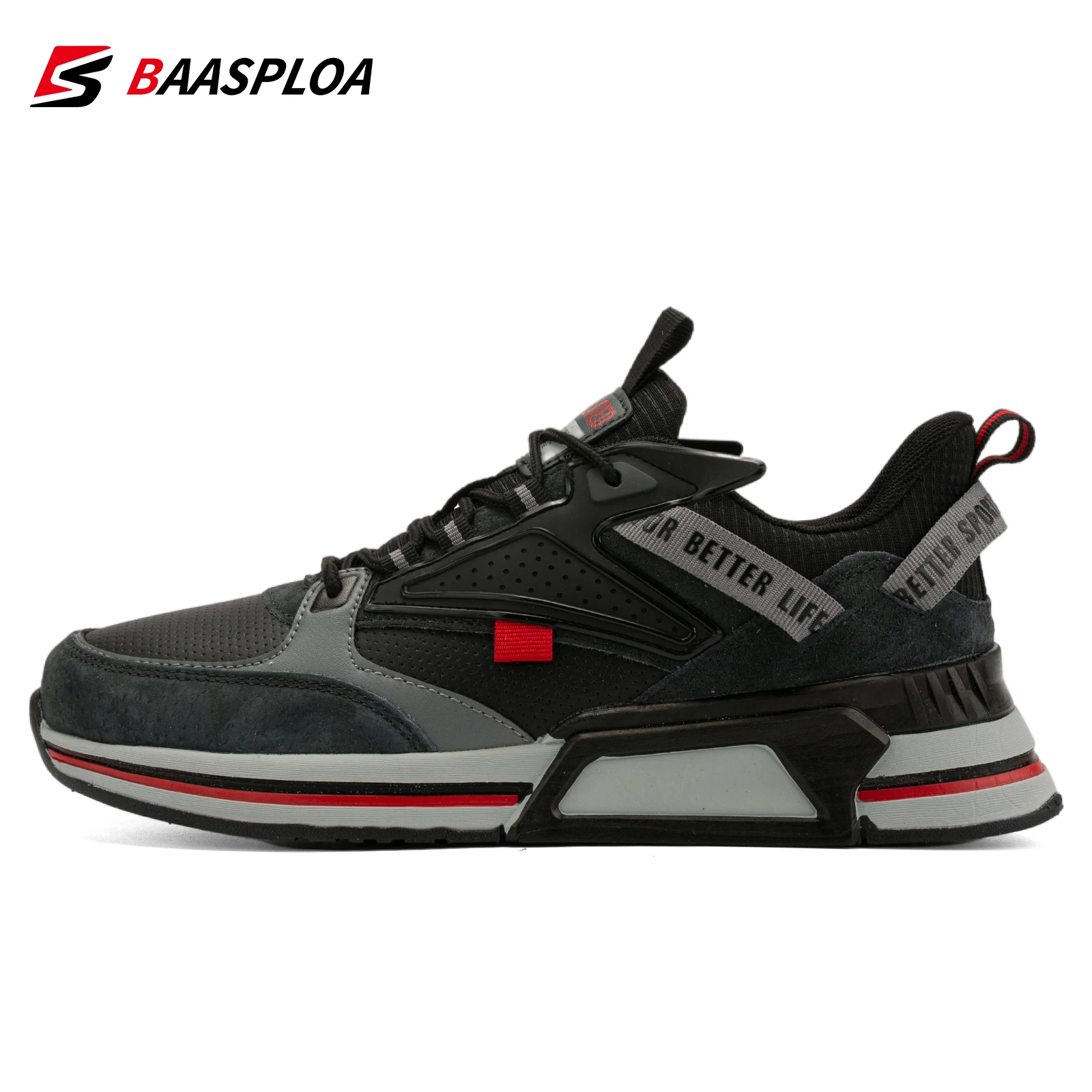 Top Trends: Baasploa New Men Shoes Comfortable Walking Shoes High Quality Fashion Men Sneakers Non-slip Breathable Male Leather Sneakers Shoppable Styles