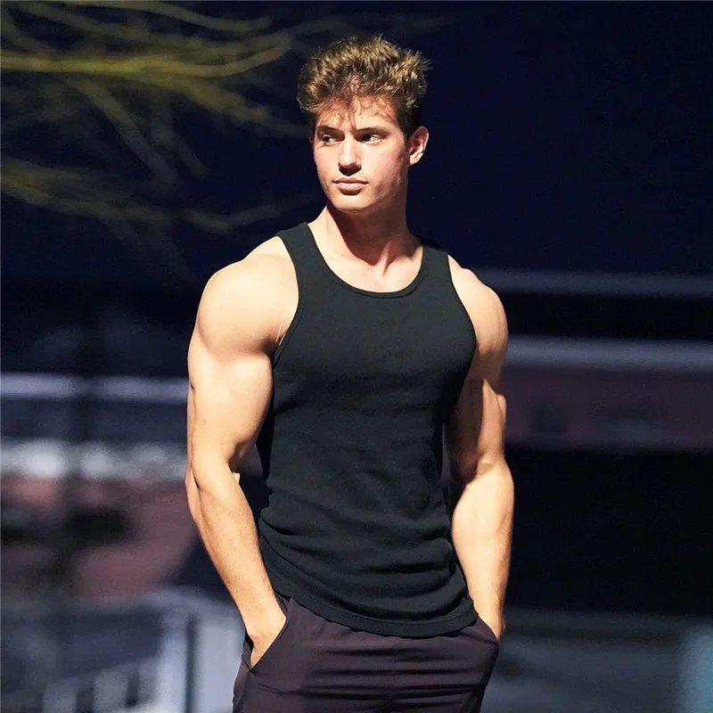 Top Trends: 2022 Summer New Men Vest Gym Tank Top Men Fitness Sleeveless Shirt Male Exercise Sports Vest Undershirt Gyms Train Vest Shoppable Styles