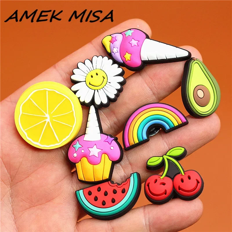 Top Trends: 1pcs Original Shoe Charms Cute Simulated Food Clog Pin Clip Buckle Upper Decorations Garden Shoe Accessories Fit Kids Gifts Shoppable Styles