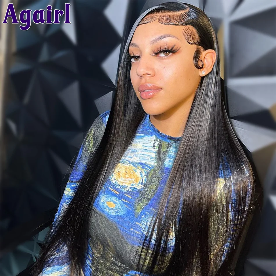 Top Trends: Highlight Sky Blue Straight Lace Frontal 13X4 13x6 Human Hair Wigs Brazilian Transparent Lace Closure 4X4 5X5 Lace Front Wig Shoppable Styles - Image 4