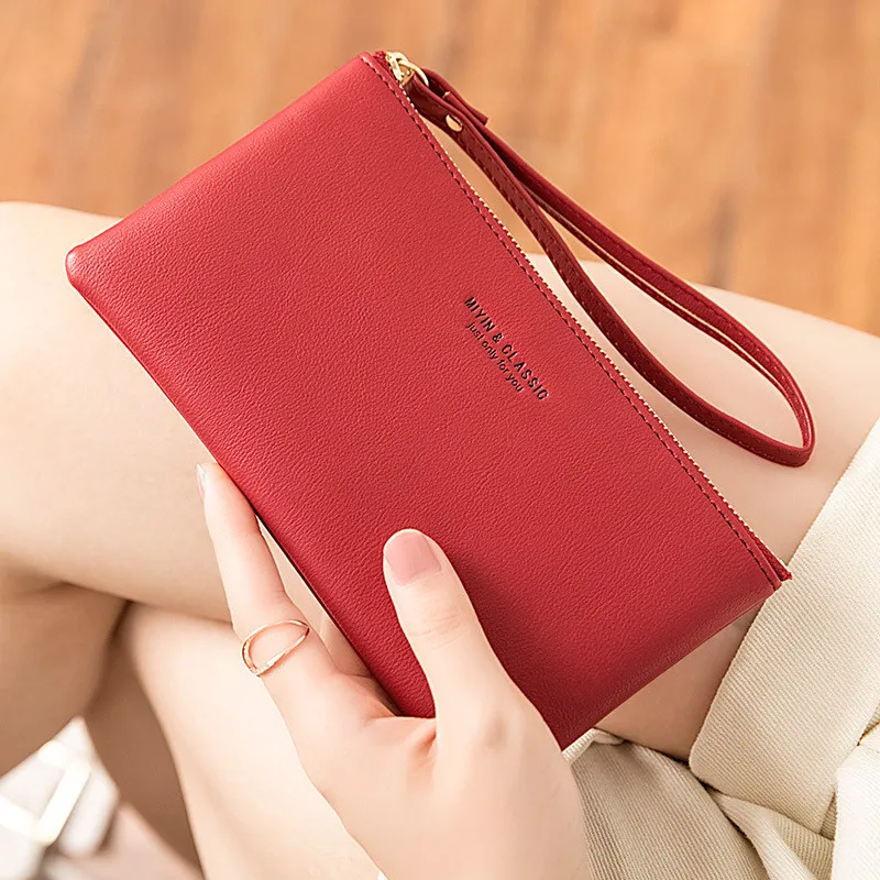 Top Trends: Korean Long PU Leather Women Wallets Multi-Function Wristband Clutch Money Phone Bag Female Coin Purses Credit Card Holder Shoppable Styles