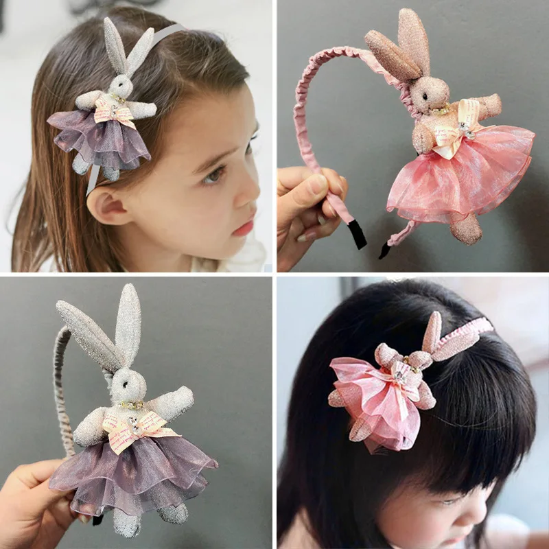 Top Trends: Korean Rabbit Head Jewelry Korean Princess Girl Super Cute Rabbit Hairpin Children&#039;s Hair Bands For Girls Hair Accessories Shoppable Styles