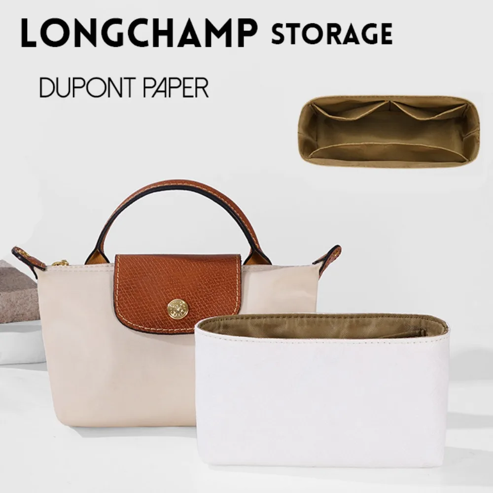 Top Trends: NEW Bag Organizer For Longchamp Mini Medium Bag Purse Insert Dupont Paper Storage Bag White Color With Pocket Shoppable Styles