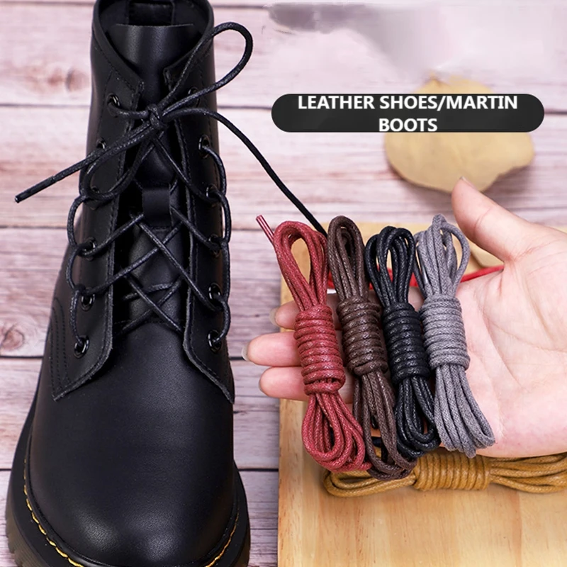 Top Trends: Cotton Waxed Shoelaces Round Oxford Shoe Laces Boots Laces Waterproof Leather Shoelace Length 60 / 80 / 100 / 120 / 140 / 180 CM 1Pair Shoppable Styles