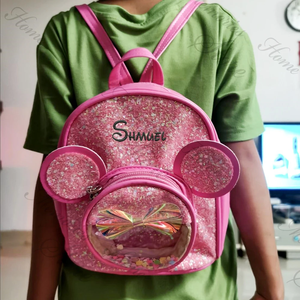 Top Trends: Personalized Children's Shiny Backpack Custom Name Princess Girls Cartoon Backpack Kids New Fashion Kindergarten Snack Backpack Shoppable Styles - Image 2