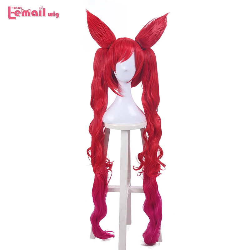 Top Trends: L-email Wig Game LOL Star Guardian Jinx Cosplay Wigs Long Red Mixed Pink Loose Wave Cosplay Wig Heat Resistant Synthetic Hair Shoppable Styles