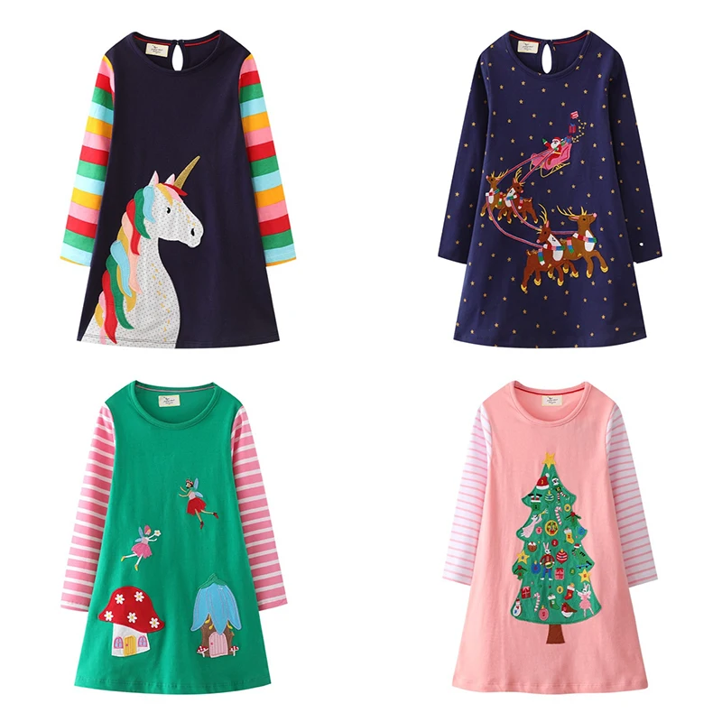 Top Trends: Jumping Meters Long Sleeve Princess Girls Dresses Embroidery Children&#039;s Clothes Autumn Winter Toddler Kids Costume Frocks Baby Shoppable Styles