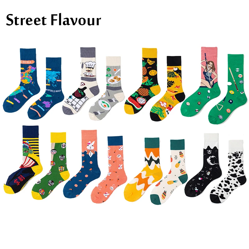 Top Trends: Spring And Summer New Socks Fruit Series Tube Socks Personalized Happy Couple Cotton Socks Mens Socks Heart Socks Shoppable Styles