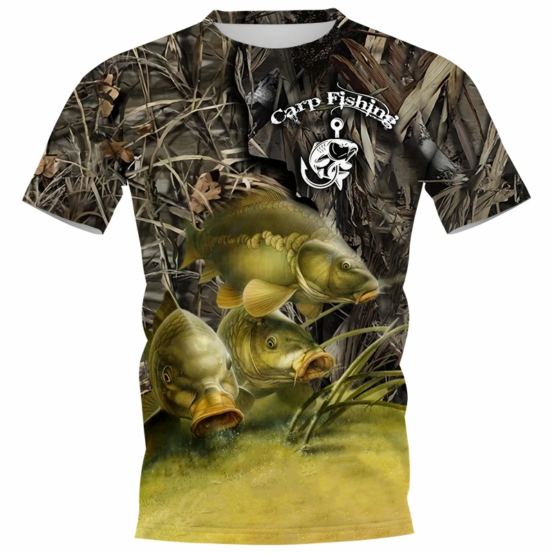 Top Trends: 2022 Summer Popular Carp Fishing Fully Printed T-Shirts Men Women 3D Catfish Printing Tee Shirt Short Sleeve Casual Tops Shoppable Styles